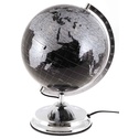 Jordglob med belysning h38cm Jordglobslampa svart silver lam